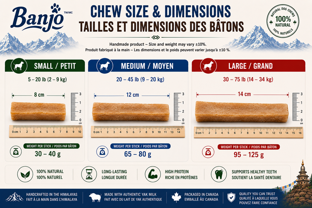 Banjo Himalayan Yak Cheese Dog Chews – Medium Dogs – 12 Pack – 840 g